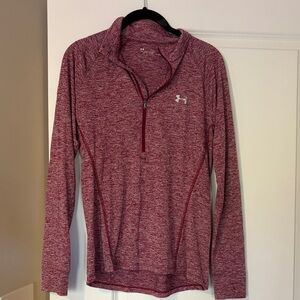 Under Armour Women's Heathered Burgundy Quarter-Zip Pullover